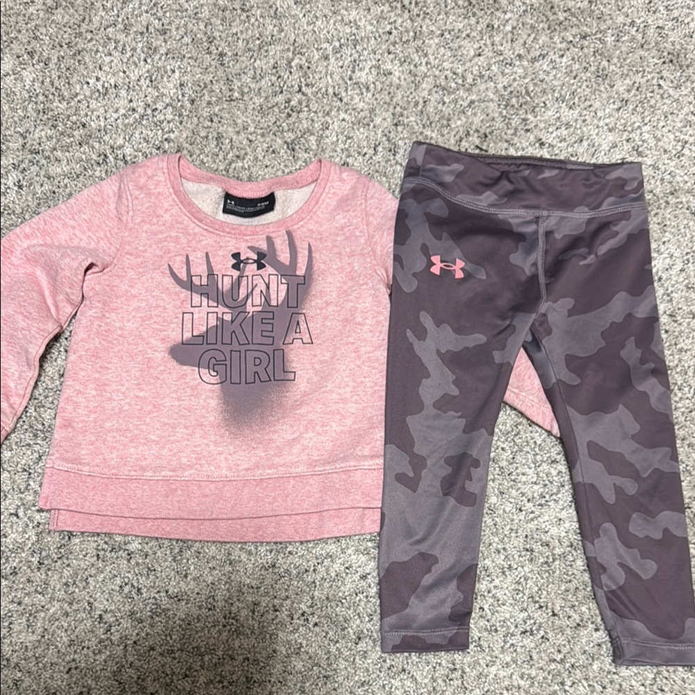Under Armour Pink and Gray Camo Set